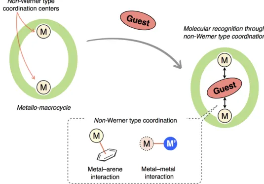 Figure  1–10.  The  concept  of  this  study:  molecular  recognition  through  non-Werner  type  coordination  within a nano-space of a metallo-macrocycle