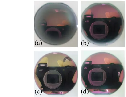 Fig. 2.15 Surface of GaN grown with TMAl pre-flow time of (a) 0 s; (b) 2 s; (c) 4 s; (d) 8 s
