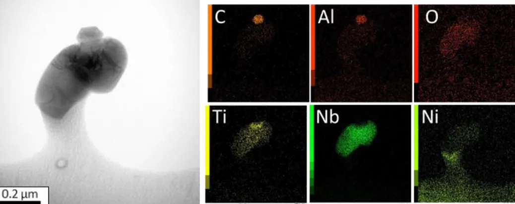 Fig. 3.14 TEM micrographs of precipitate in STA982 sample on the vertical cross-section