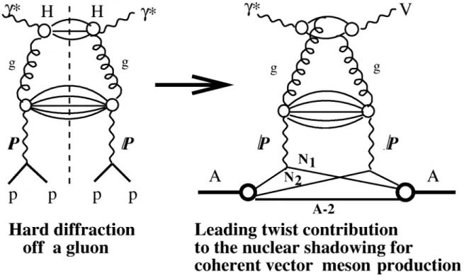 Figure 2.7: The diagram of LT contribution and γp diﬀractive process [36].