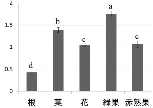 Fig. 17 植物体組織における CD2 遺伝子の発現量 