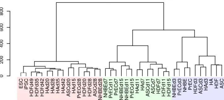 Figure 2b: Hierarchical cluster analysis of each sample using 3615 dynamically  expressed genes also indicated 3 distinct phases and a highly dissimilar late phase