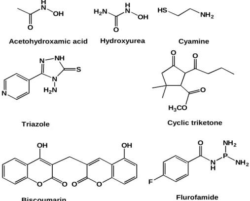 Fig. 1.1. Some synthetic urease inhibitors 