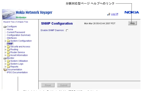 図 6  Nokia Network Voyager  の関連情報アクセス ポイント