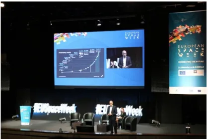 表 5.1 European Space Week 2018 概要  期間  2018 年 12 月 6 日〜9 日  場所  エクス＝マルセイユ大学  参加者  1122 人（37 ヶ国）  参加企業  85 以上  参加費  無料  主催  CNES、欧州委員会、GSA  主な  コンテンツ  ・  EU 内外の関係者をつなげるネットワーキング ・  地球観測や衛星ナビゲーションの最新の応用事例を発信  ・  産業界のリーダー、政策決定者、宇宙に関わる利害関係者たちとの公開討論  ・  Galileo、