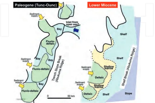Figure 9. Schematic depositional models for the Paleogene and Lower Miocene in the Joban‐oki forearc basins