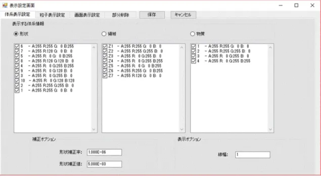 図 7.7-2  体系表示設定画面 