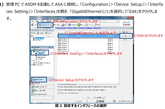 図 2  設定するインタフェースの選択 