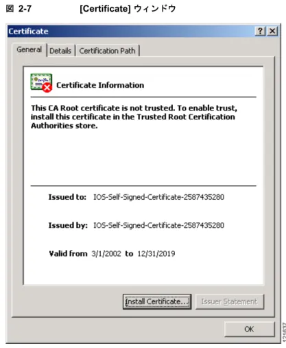 図 2-7 [Certificate]  ウィンドウ