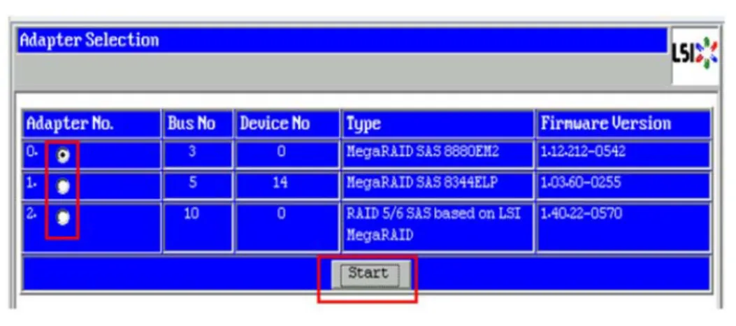 図 5 WebBIOS の  [Adapter Selection]  画面  (2) 