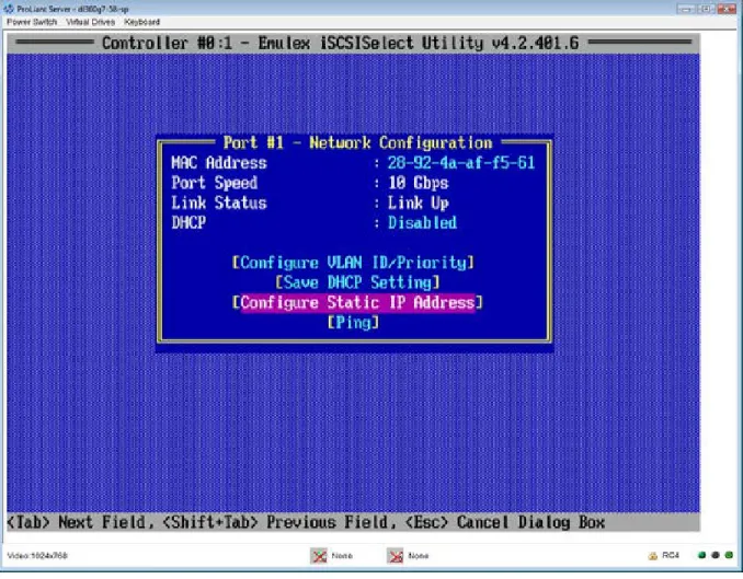図 7: 静的 IP アドレスの構成