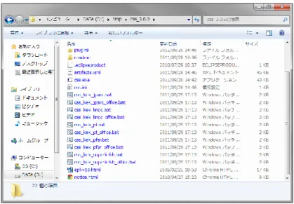 図  1:  加速器ごとに用意されたバッチファイル （ Windows ） 1.3.2. Linux の場合 Linux 版では CSS の起動のためのシェルスクリプトが用意されています。各加速器向けに用 意されたシェルスクリプトの中から 1 つをターミナル（またはファイルマネージャー）から実行す ることにより CSS が起動します。 JRE のパスなどの設定が適切に行えていない場合には CSS がエラーを表示します。 そのような場合、 JRE がインストールされた場所が分かっているのであれば、 css_k