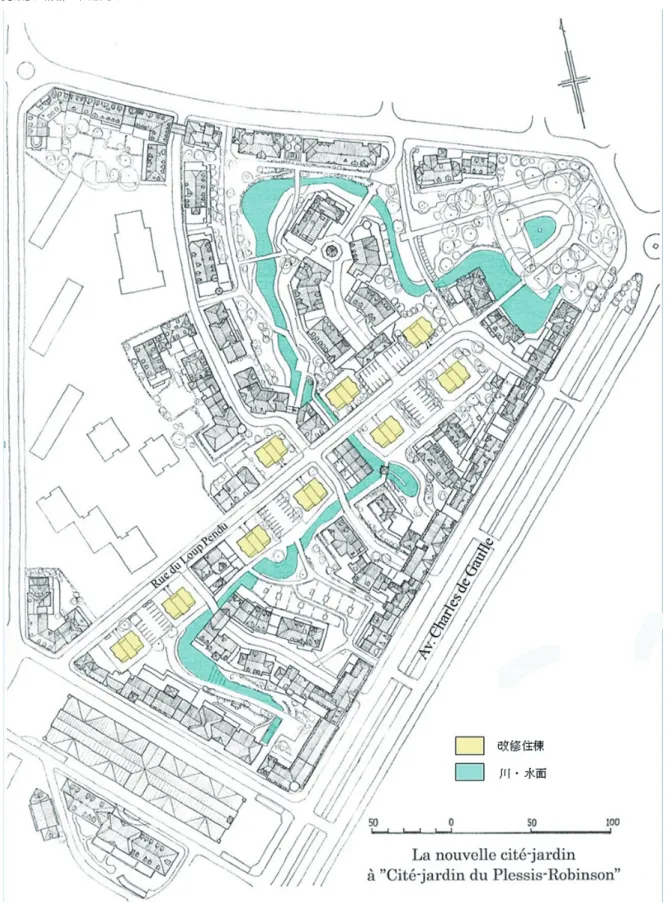 Fig.  16.  新田園都市の配置（屋根伏）図（筆者作成　シャルル・ドゴール大通り以東は割愛）