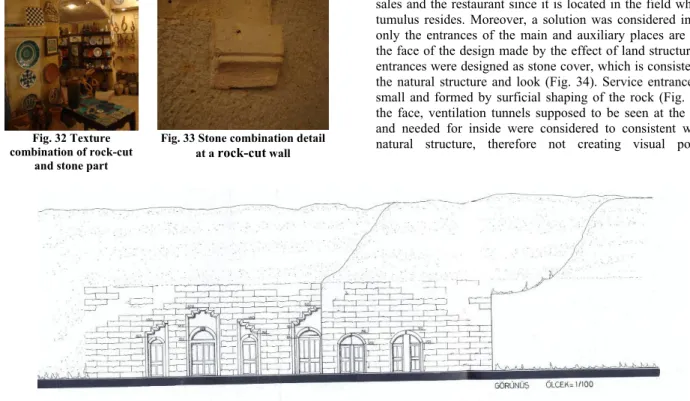 Fig. 33 Stone combination detail  at a  rock-cut  wall 