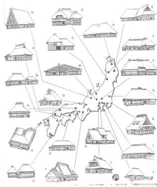 Fig 3.  Regional differences of the Japanese house   (Source: Nishiyama, 1989: 118)   2.3