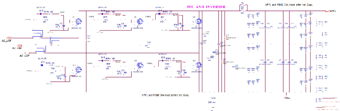 Figure 3c. Schematic of Power Board: Main Inverter MOSFETs and DC Bus 