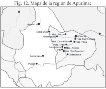 Fig. 12. Mapa de la región de Apurímac 