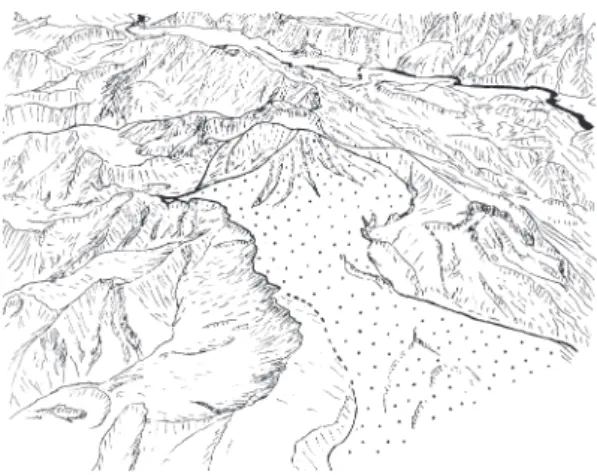 Fig. 5　 Bird's eye view of Binuluan stratovolcano from  the south.