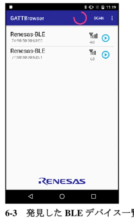 図  6-3  発見した BLE デバイス一覧 