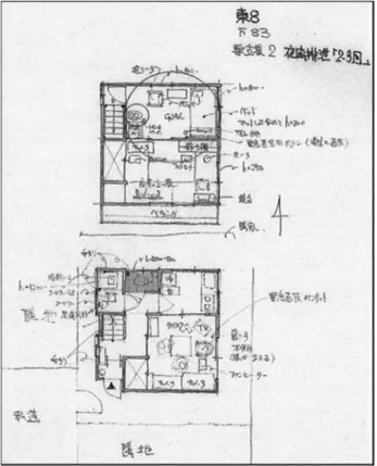 図 ₇ 　虚弱単身後期高齢世帯の自宅の見取り図（拡大）