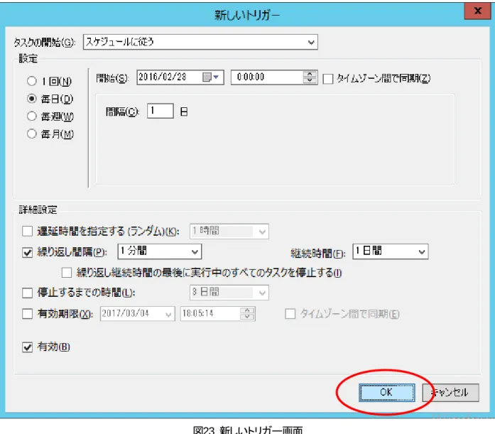 図 23  新しいトリガー画面