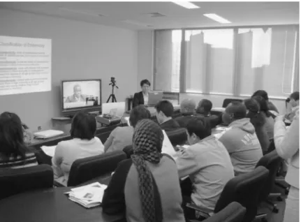 Figure 1 JICA-net lecture in a teleconference room of NIPH