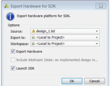 図 61 : SDK へのハードウェアのエクスポート 