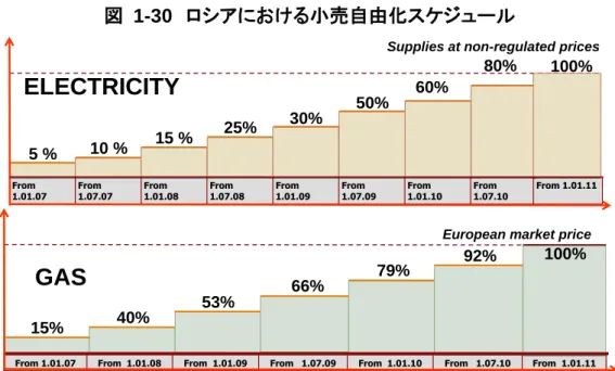 図  1-30  ロシアにおける小売自由化スケジュール 