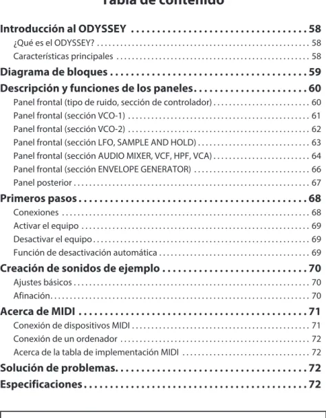 Tabla de contenido