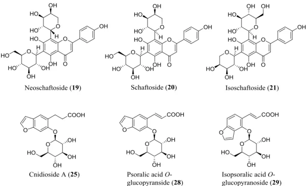 Fig. 20 Structures of known compounds first time isolated from P. corylifolia.   