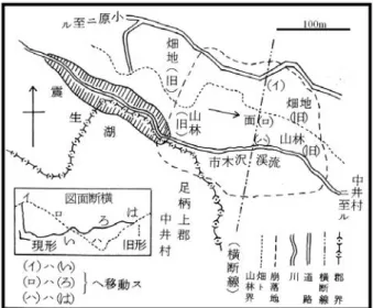 図 11  震生湖の出来た様子［秦野市市史編纂室