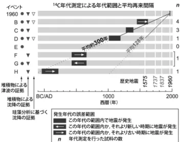 Fig. 3 Stratigraphy and geological profile in the study area revealed by trench survey in salt marsh 