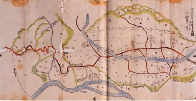 図 2  相模国足柄上郡山北村絵図（宝永期以前） 