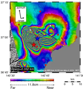 Fig. 7    The SAR interferometry image of hypocentral  area of main shock. 