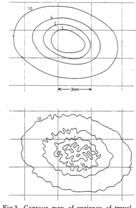 Fig . 4   An  example o f   d i s c o n t i n u i t y   of t h e   c o n t o u r s   i n t r o d u c e d   by d i s c o n t i n u i t y  o f  t h e   weight f u n c t i o n s   f o r   t h e  0  b s e r ‑ v a t i o n a l   d a t a ，  Nine  s t a t i o n s 