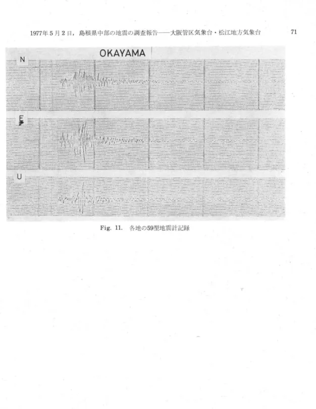 Fig .  1 1 .   各地の 5 9 型地震計記録