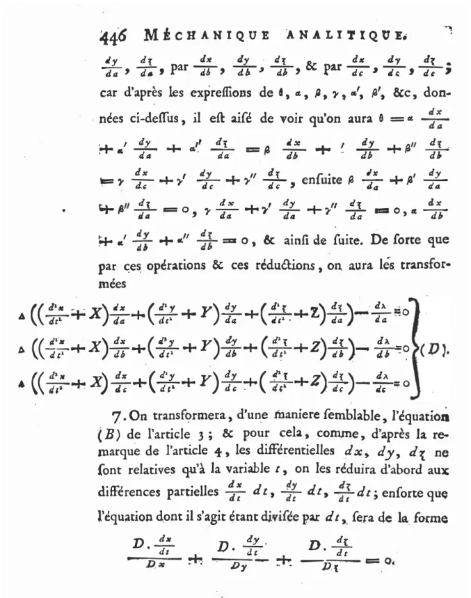 図 7.5: Lagrange (1788) の 446 頁.