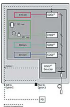 図 2　561nm の 信 号 を 発 生 す る た め に iChrome  CLEではFDDL技術(Frequency-Doubled  Diode  Laser)が用いられている。