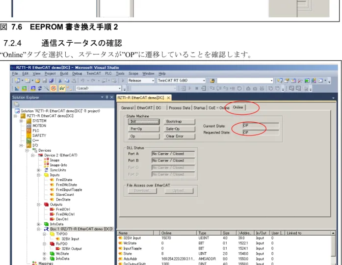 図   7.7 通信ステータス確認