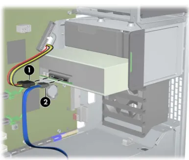 図 10-5  ODD の電源ケーブルおよびデータ ケーブルの接続