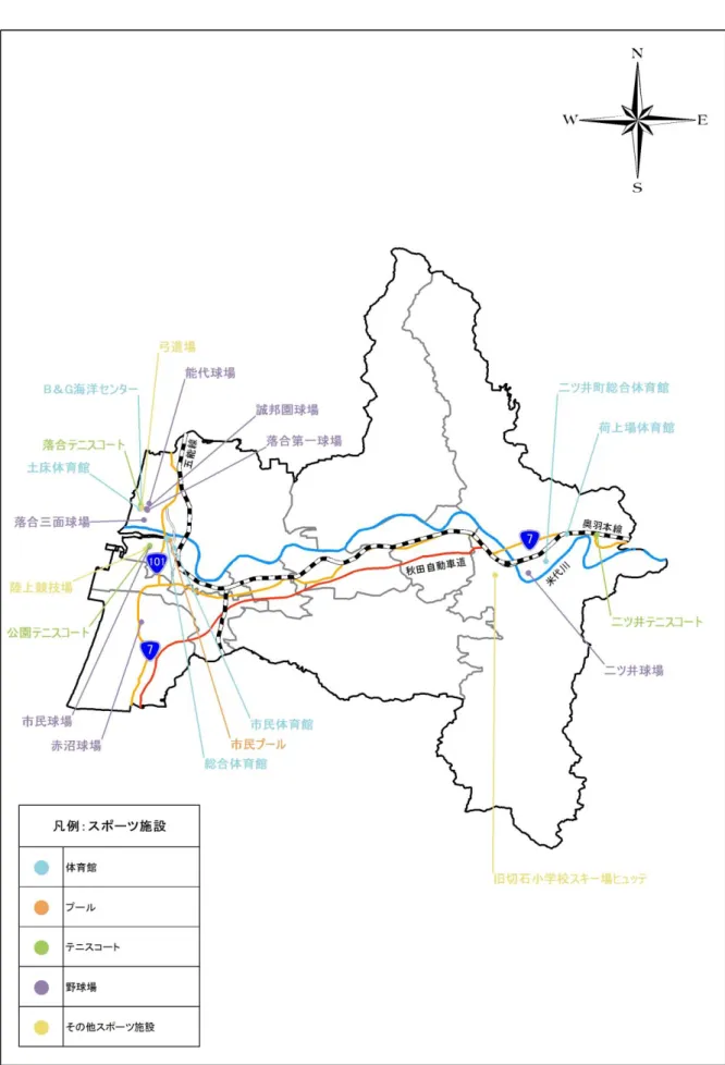図 4-5-1  スポーツ施設の配置状況 