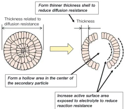 図 2　正極活物質の電子顕微鏡（SEM）画像比較