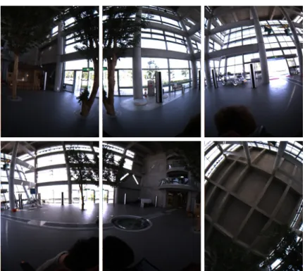 Fig. 4. Sampled frames of input image sequences obtained by six cameras (indoor scene).