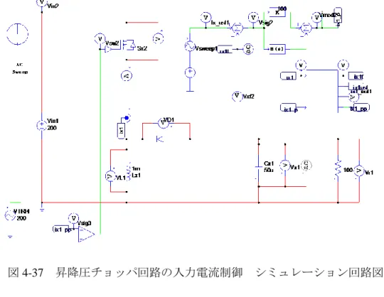 図 4-37  昇降圧チョッパ回路の入力電流制御  シミュレーション回路図   