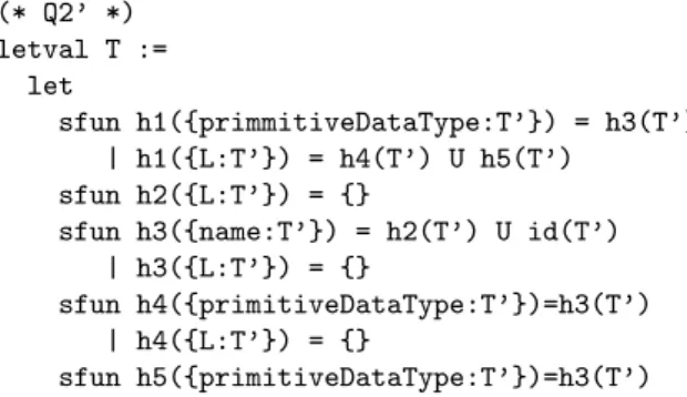 Figure 10: Third step: Patterns are transformed into structural recursion. Automaton) and associating a function with each state