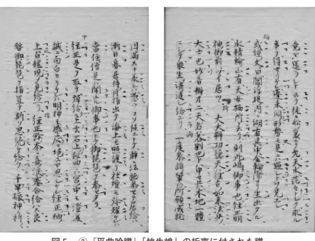 図 ６ 　④『平家物語』《高楷訪月本》「竹生嶌詣」の折声に付された譜