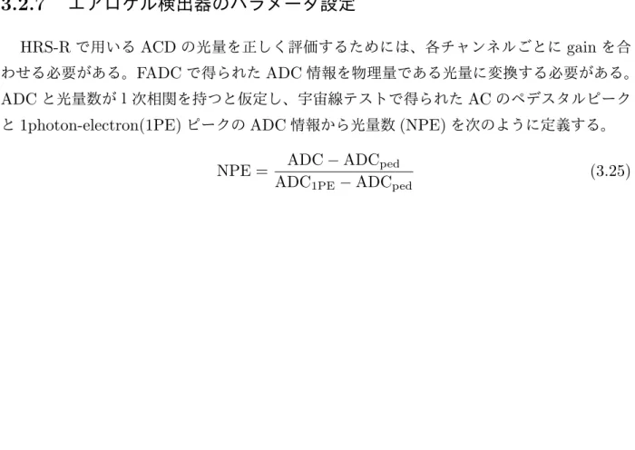図 3.18: エアロゲルチェレンコフ検出器の輻射体を荷電粒子が通過した際のチェレンコフ光の
