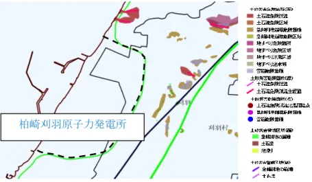 図  3  柏崎刈羽原子力発電所周辺の土砂災害危険箇所・警戒区域 