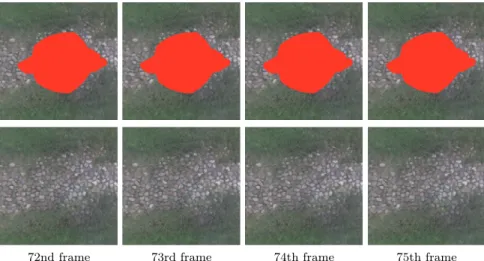 Fig. 14 Completion results for successive frames of scene (2).