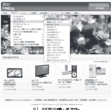 図 6 実験で利用する Web サイト